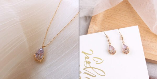 Crystal Water Drop Pendant Necklace Women - Image 4