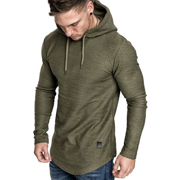 Men Hoodie Sweatshirt Casual Long Sleeve Slim Tops Gym T-shir - Image 3